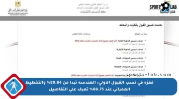 قفزة في نسب القبول الأولى: الهندسة تبدأ من 89.84% والتخطيط العمراني عند 88.75% تعرف على التفاصيل
